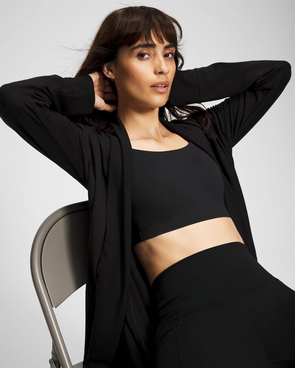 Soma / Ultrasoft Fleece Cardigan BLACK