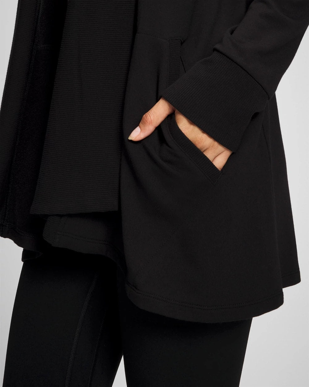 Soma / Ultrasoft Fleece Cardigan BLACK