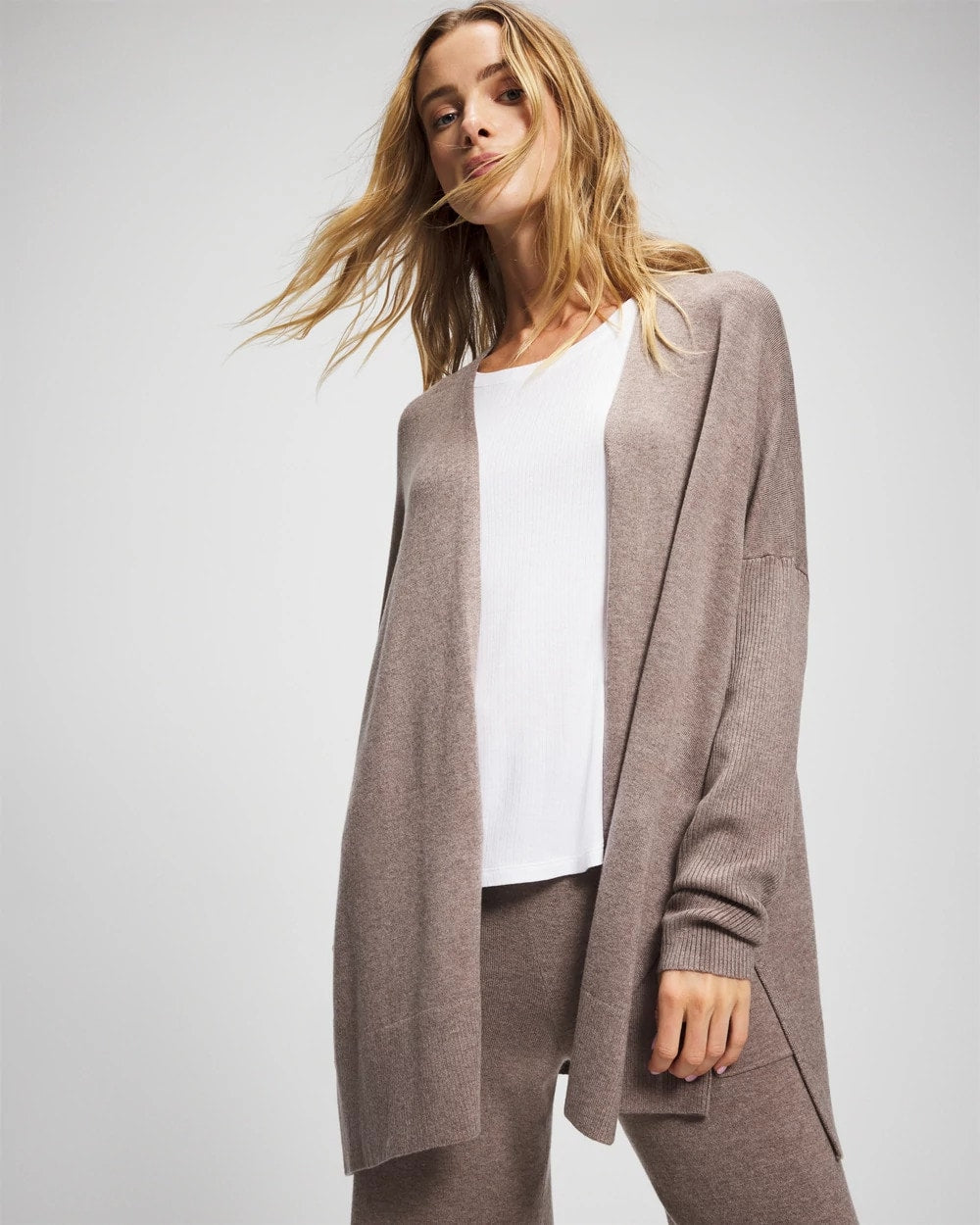 Soma / Premier Knit Sweater Wrap HEATHER FAWN