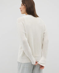 Soma / Cotton Open Stitch Cardigan SALT MIST