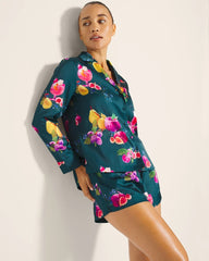 Soma / Long-Sleeve Notch Collar Pajama Top GETTIN FIGGY WITH IT TEAL