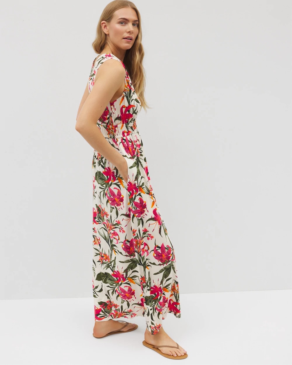 Soma / Riviera Surplice Maxi Bra Dress LE TIGRE TROPIC PARCHMENT