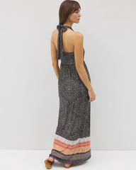 Soma / Retreat Maxi Bra Dress POINTILLISM BORDER BLK