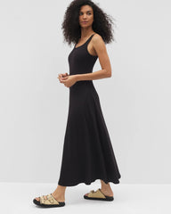 Soma / Rib Square Neck Lounge Dress BLACK