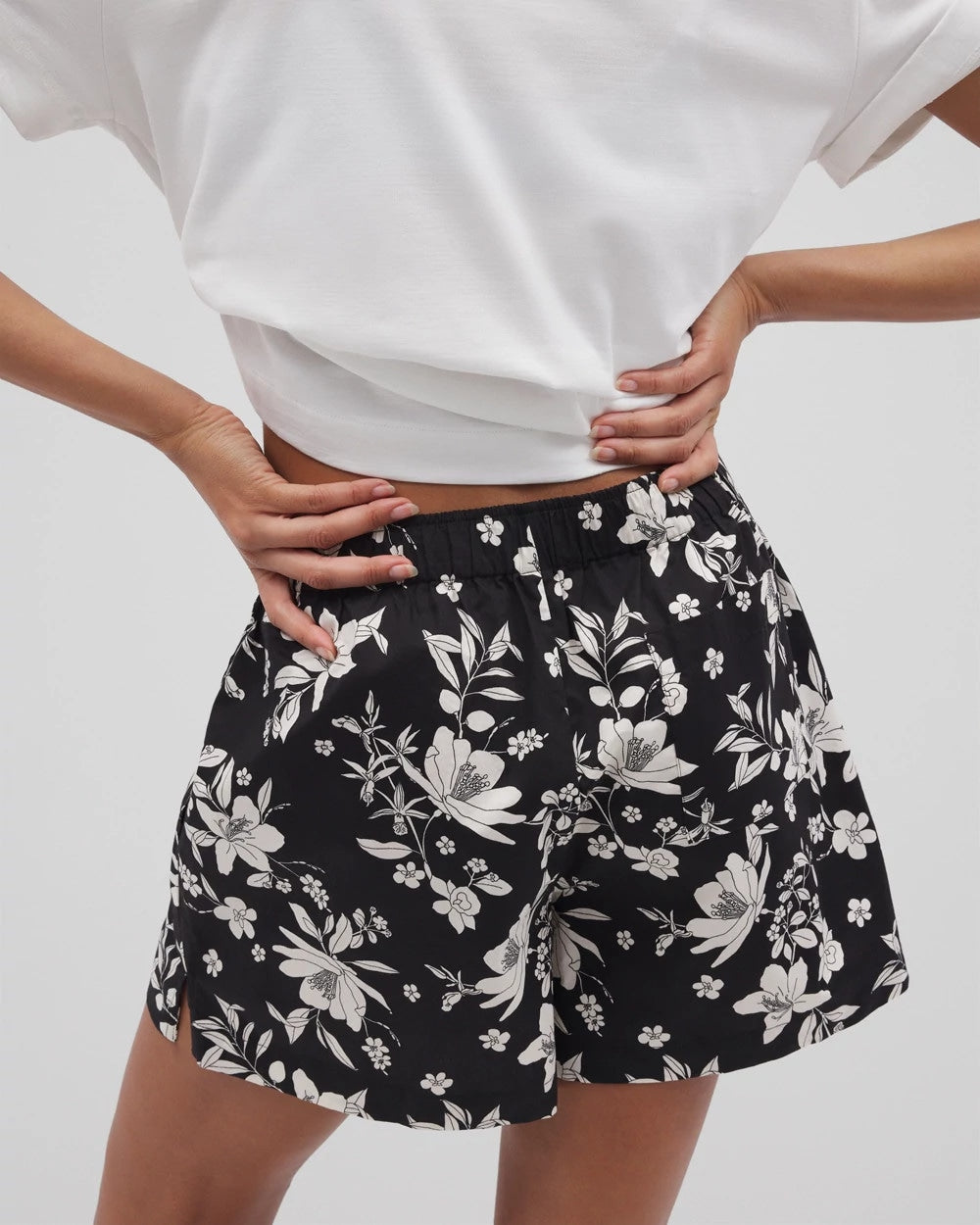 Soma / Pajama Shorts PLUMERIA DREAM BLACK