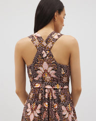 Soma / Cross Back Strap Bra Dress VIVID VINES FRENCH ROAST