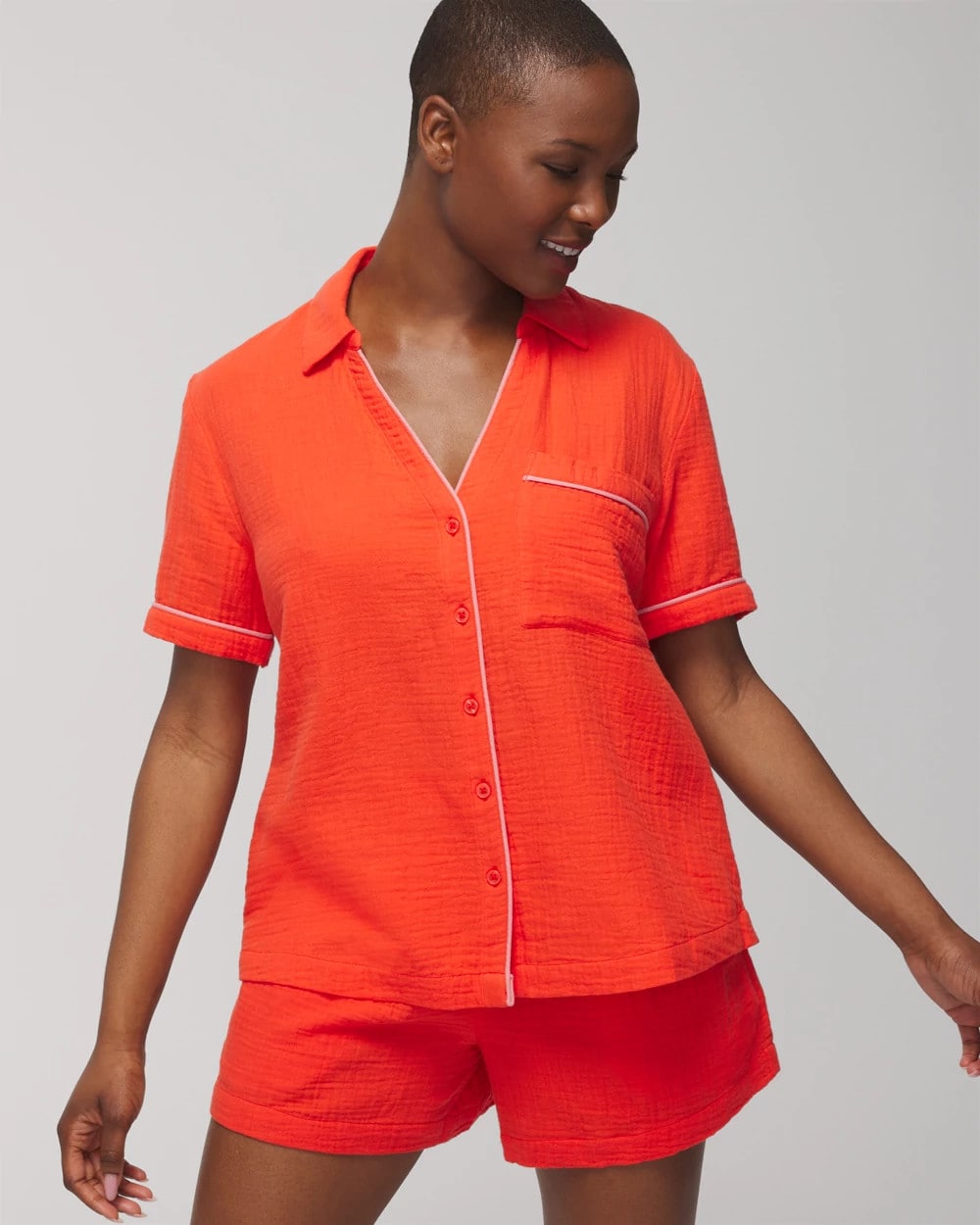 Soma / Short-Sleeve Pajama Top ISLAND GUAVA