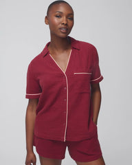 Soma / Short-Sleeve Pajama Top VERMILLION