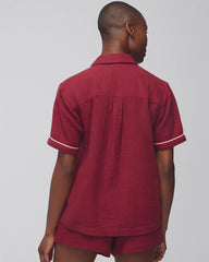 Soma / Short-Sleeve Pajama Top VERMILLION