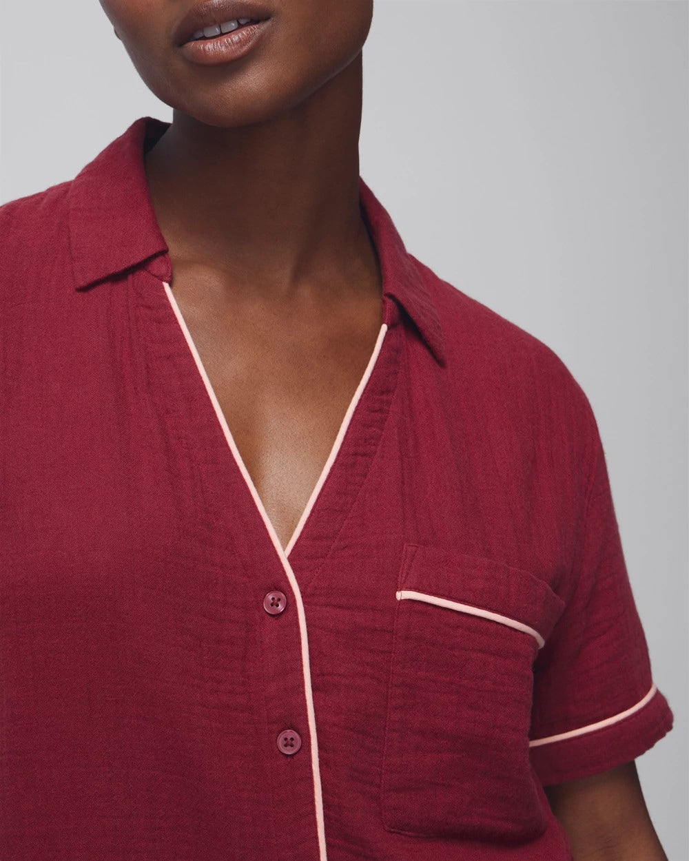 Soma / Short-Sleeve Pajama Top VERMILLION