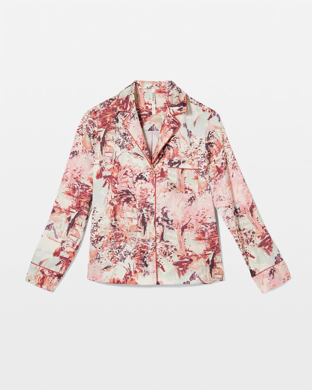 Soma / Long-Sleeve Notch Collar Pajama Top WALK IN THE PARK M CHAMP