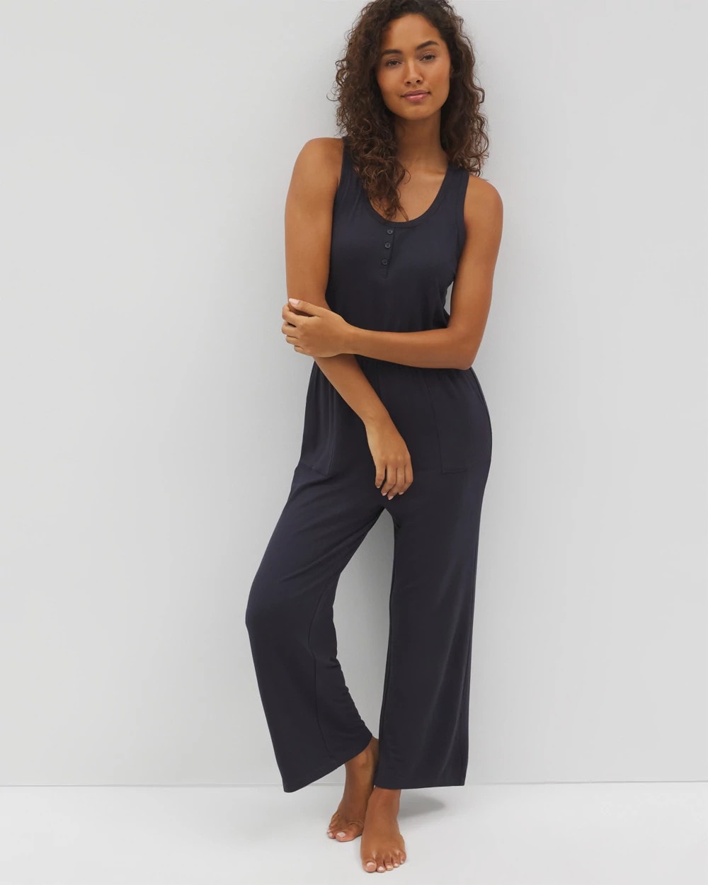 Soma / Lightweight Terry Crop Jumpsuit POLAR NIGHT