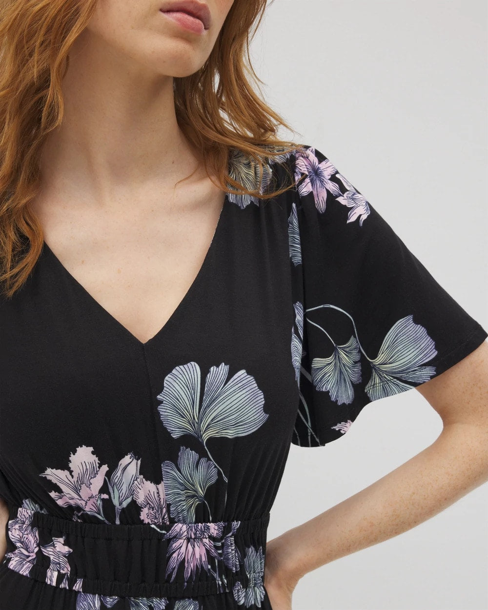 Soma / Oasis Midi Bra Dress FLORAL HAVEN BLACK