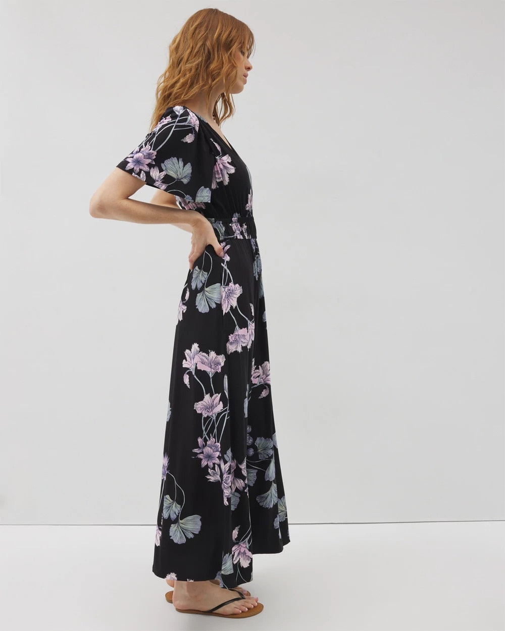 Soma / Oasis Midi Bra Dress FLORAL HAVEN BLACK