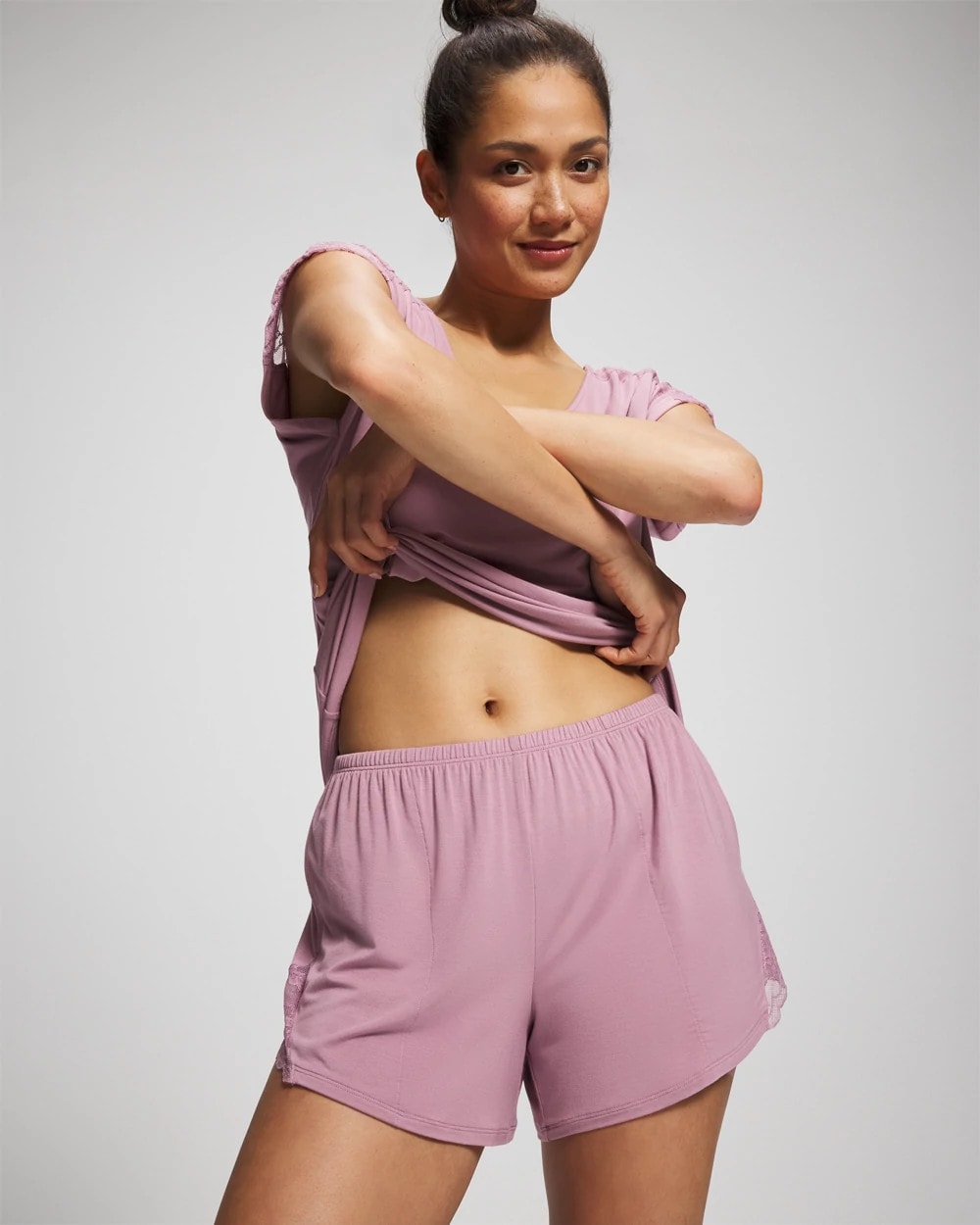 Soma / Lace Trim Pajama Short LILAC WINE