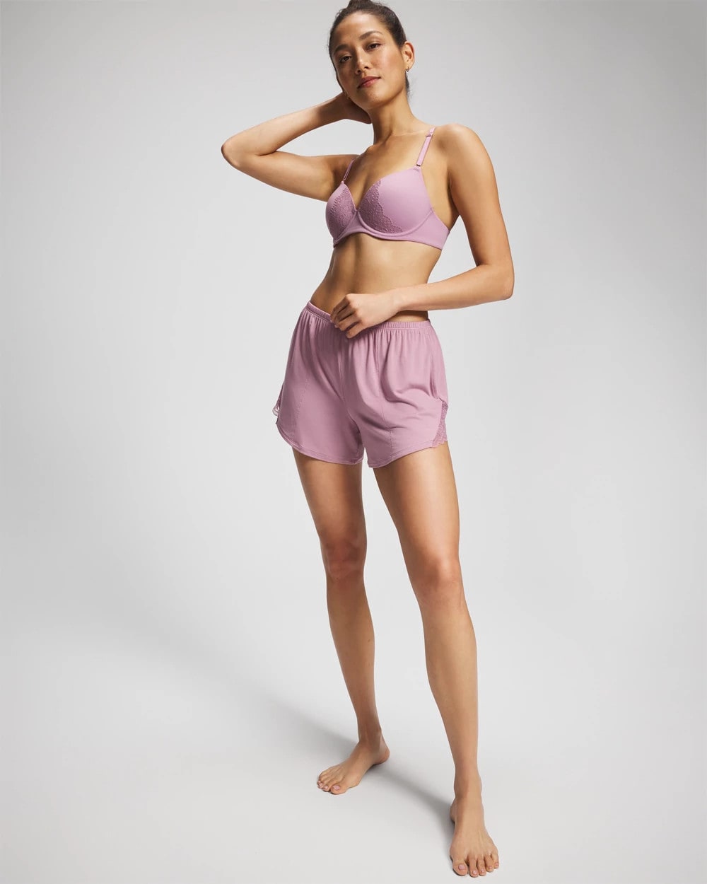 Soma / Lace Trim Pajama Short LILAC WINE