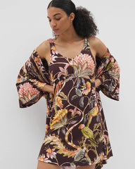 Soma / Shirred Strap Chemise PARROT-DISO PLUME G PLUM