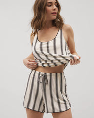 Soma / Printed Pajama Shorts HAMPTON STRIPE BLACK