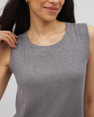 Soma / Rib Lounge Short Dress HEATHER CHARCOAL