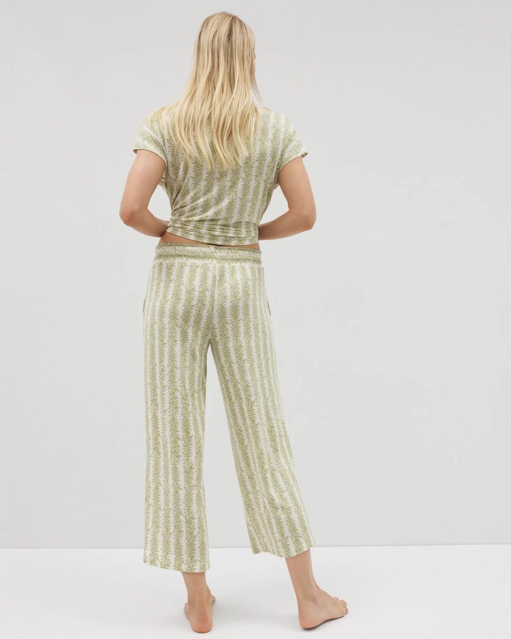 Soma / Cropped Pajama Pants CHILL STRIPE CHAMPAGNE