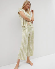 Soma / Cropped Pajama Pants CHILL STRIPE CHAMPAGNE