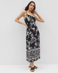 Soma / Paradiso Midi Bra Dress PEACEFUL FLORA BLK