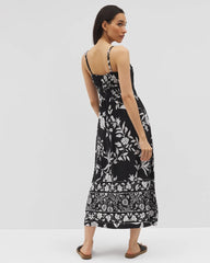 Soma / Paradiso Midi Bra Dress PEACEFUL FLORA BLK