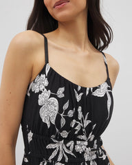Soma / Paradiso Midi Bra Dress PEACEFUL FLORA BLK