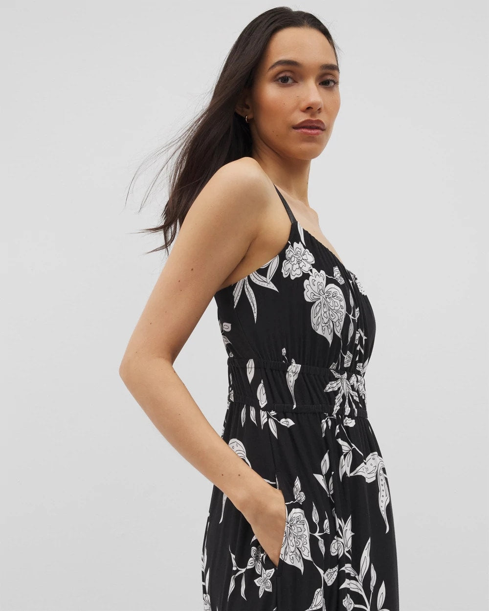 Soma / Paradiso Midi Bra Dress PEACEFUL FLORA BLK