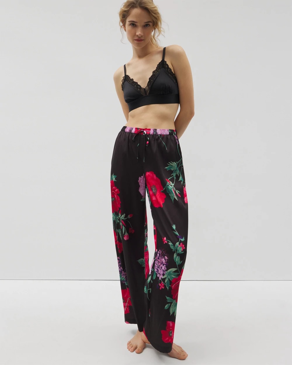 Soma / Printed Pajama Pants RHAPSODY FLORA G BLACK