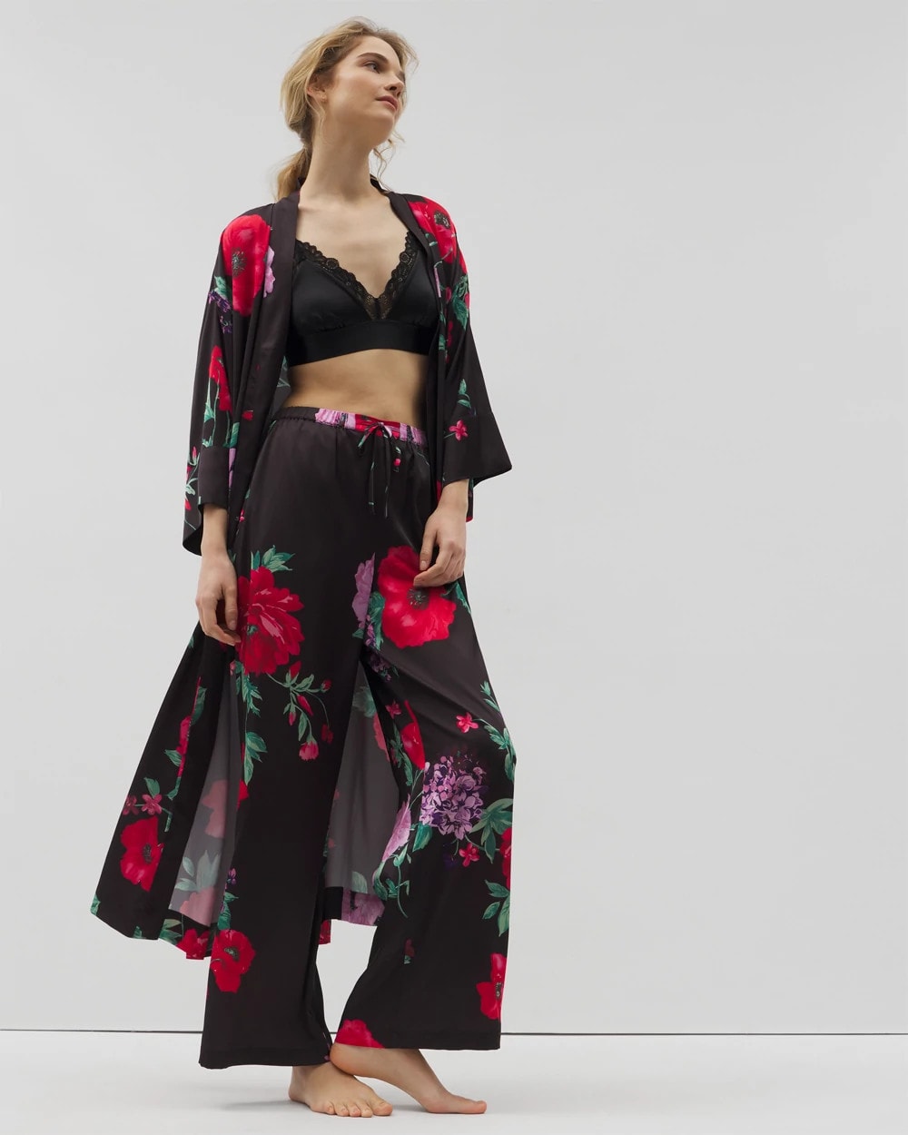 Soma / Printed Pajama Pants RHAPSODY FLORA G BLACK