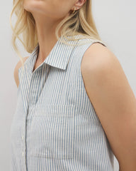 Soma / Beach Cotton Short Dress BLUE HEAVEN STRIPE