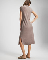 Soma / Premier Knit Sweater Funnel Neck Midi Dress HEATHER FAWN