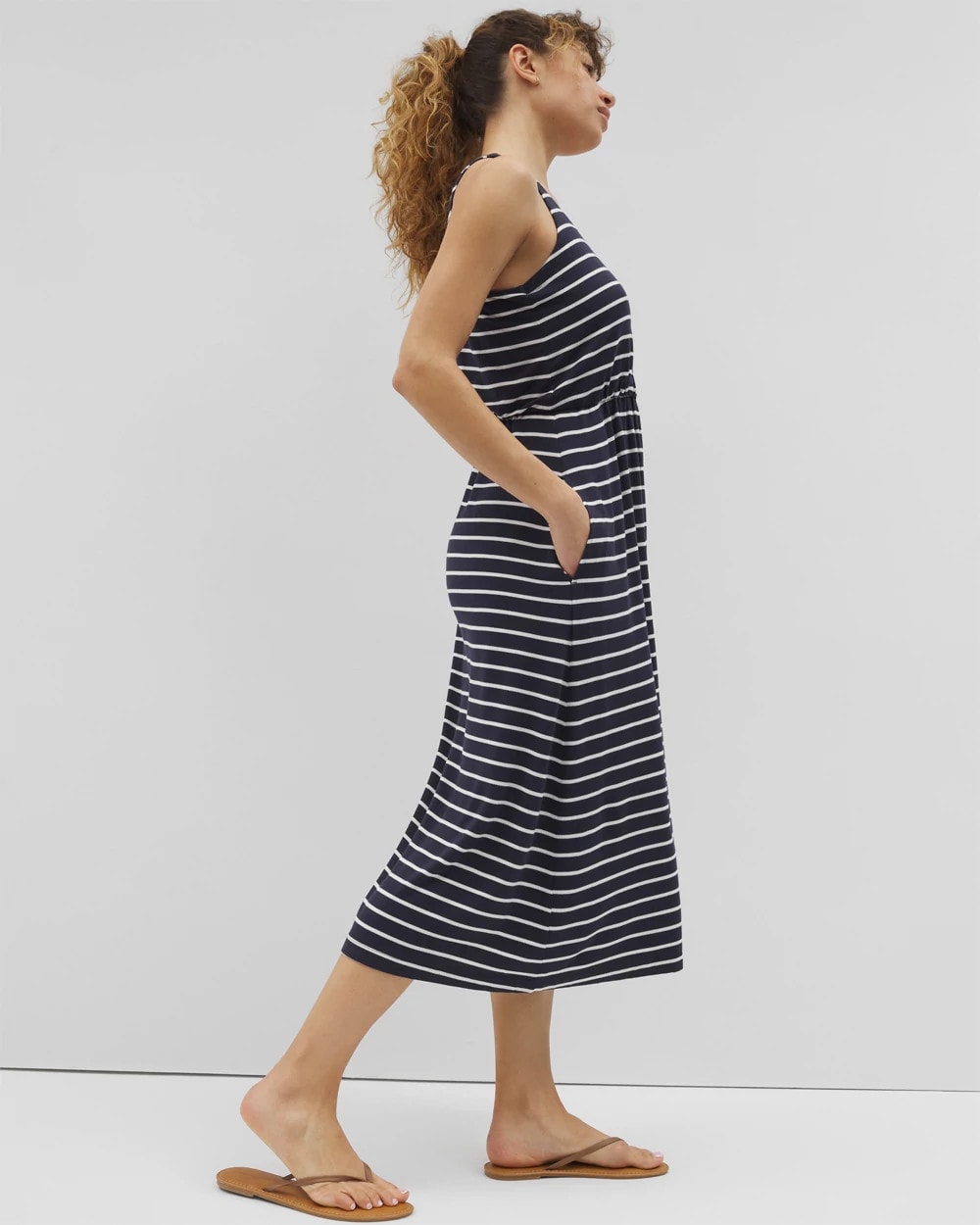 Soma / Lightweight Terry Lounge Midi Dress FUNDAMENTAL POLAR COCO