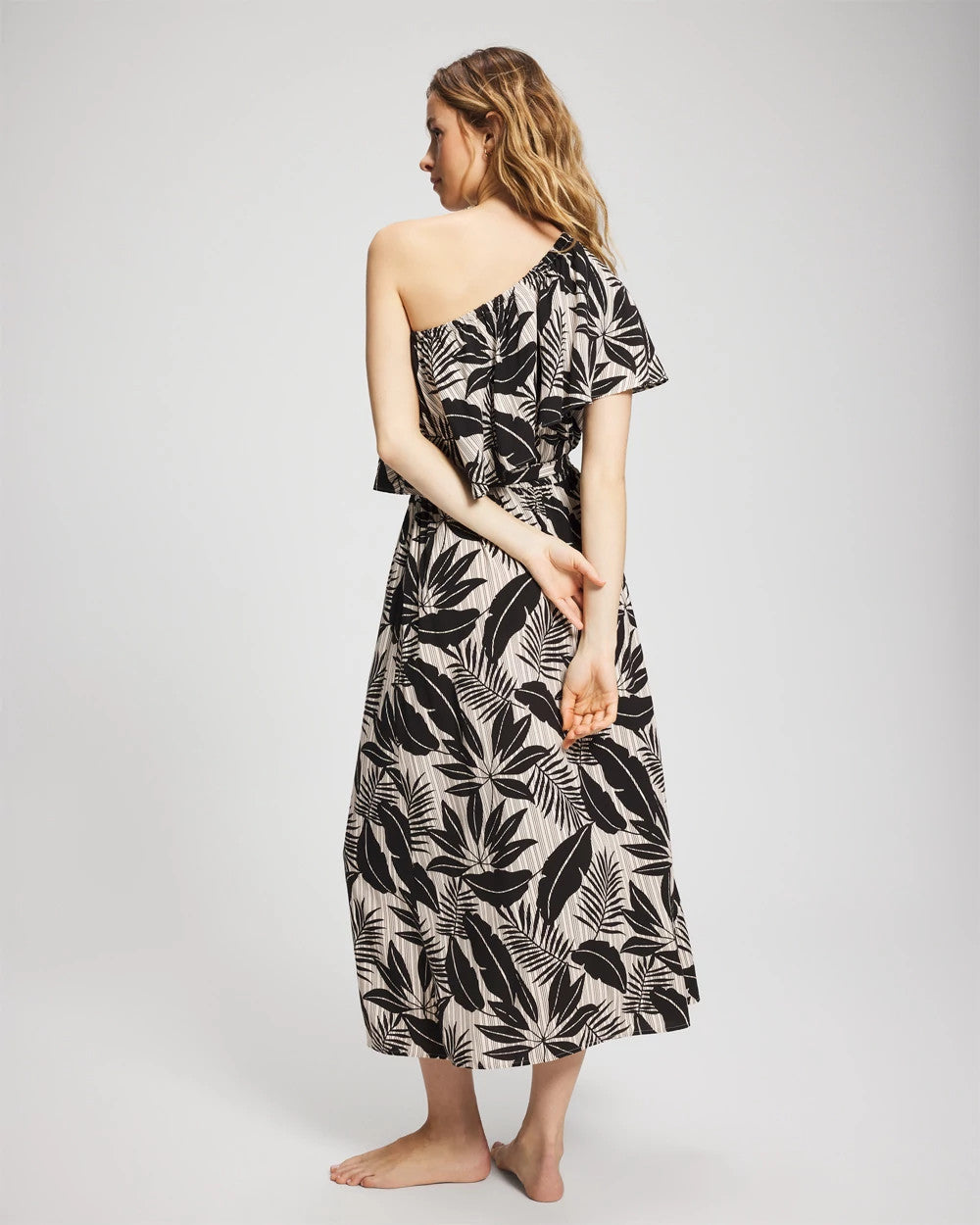 Soma / Island Time Ruffled Midi Dress BLACK