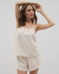 Soma / Cotton Gauze Pajama Cami CHAMPAGNE STRIPE
