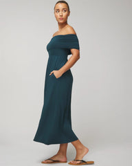 Soma / Off-The-Shoulder Midi Bra Dress DARK HARBOUR