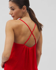 Soma / Lace Trim Pajama Cami DARE ME RED