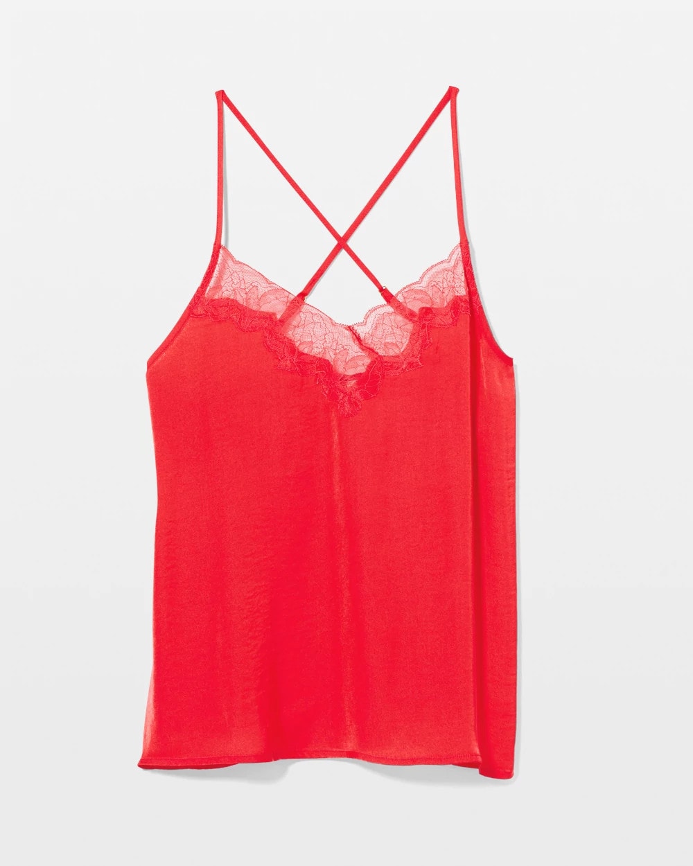 Soma / Lace Trim Pajama Cami DARE ME RED