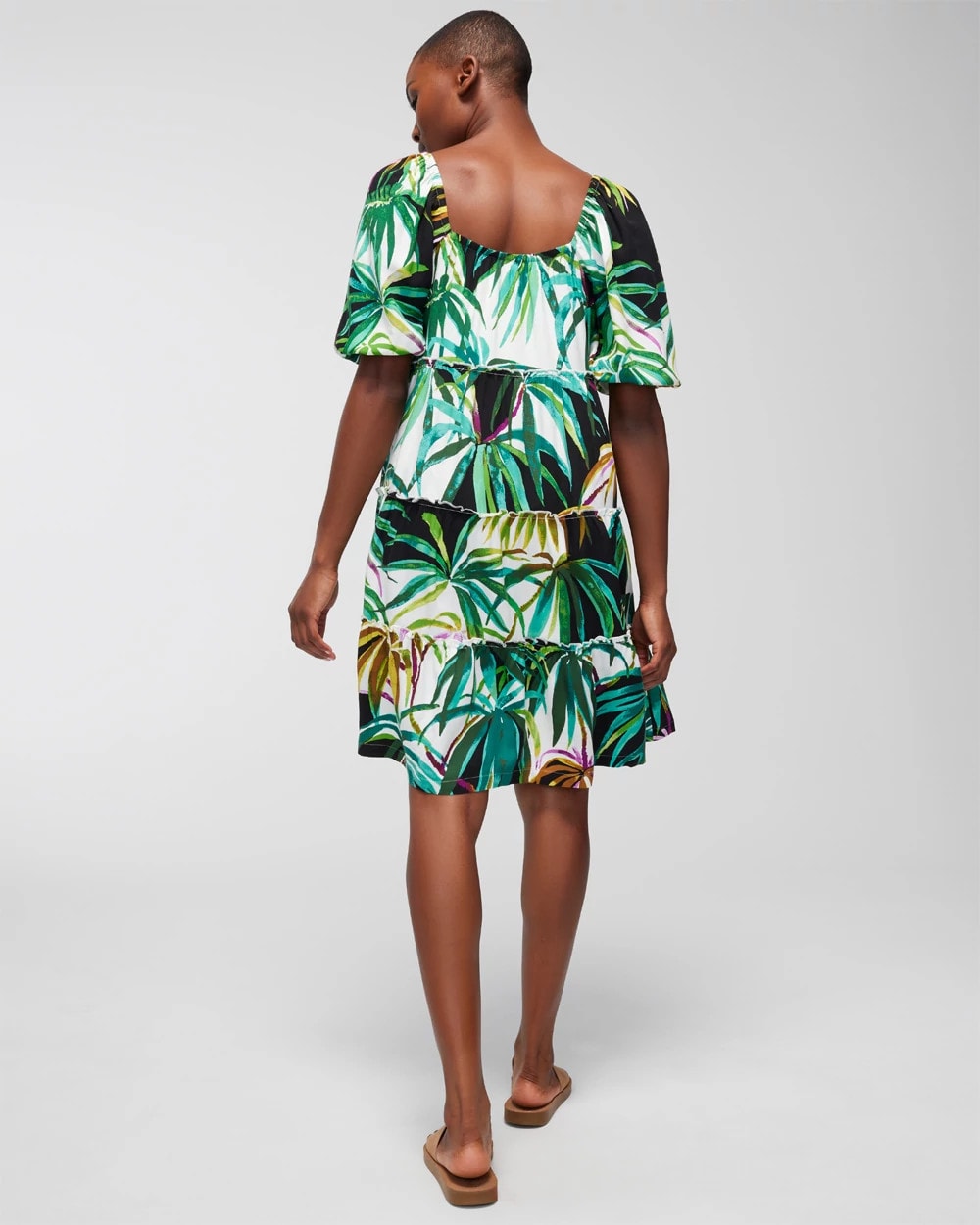 Soma / Tiered Short Bra Dress BUNGALOW PALMS COCONUT