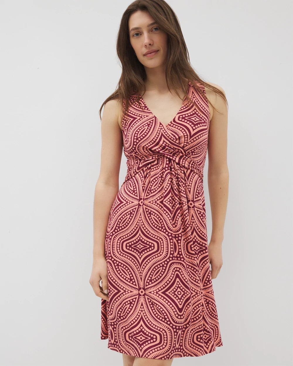 Soma / V-Neck Short Bra Dress GOA GEO GRAND VELVET PLUM