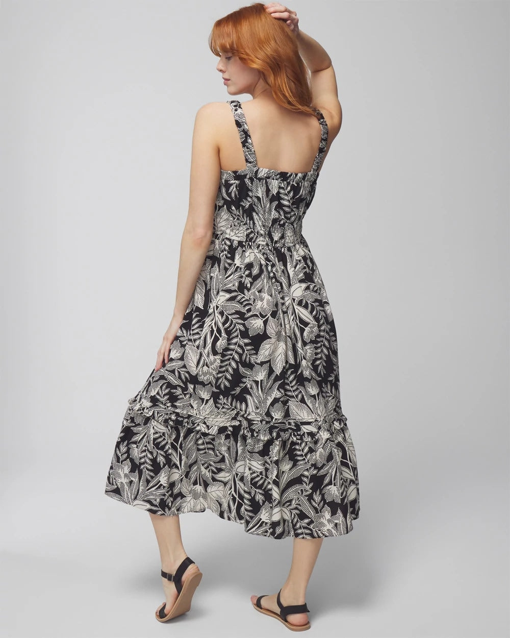 Soma / Midi Bra Dress PATTERNED PALMS BLACK
