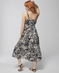 Soma / Midi Bra Dress PATTERNED PALMS BLACK
