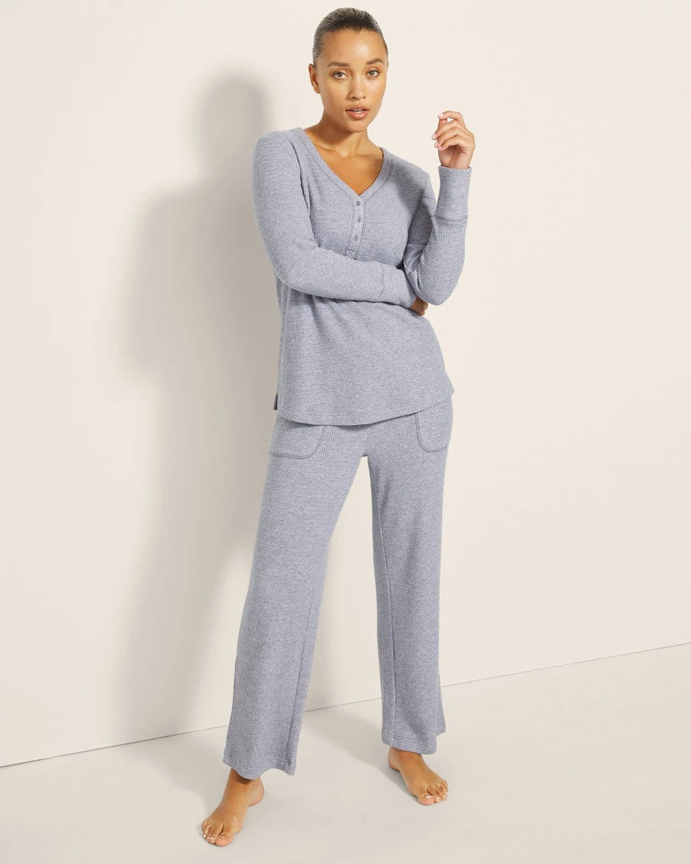 Soma / Long-Sleeve Pajama Henley LUNAR TIDE