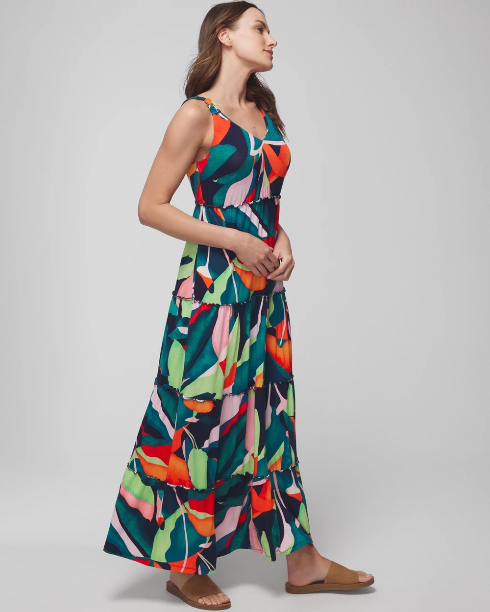 Soma / Tiered Maxi Bra Dress VACAY VIBES NIGHTFALL NVY