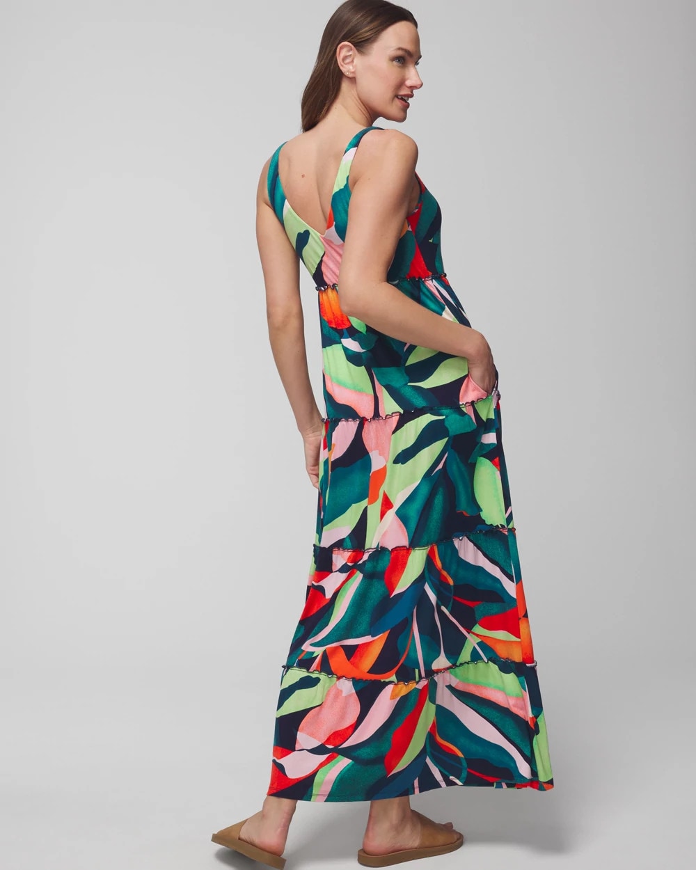 Soma / Tiered Maxi Bra Dress VACAY VIBES NIGHTFALL NVY
