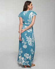 Soma / Flutter Sleeve Maxi Bra Dress GARDEN TAPESTRY G BLUE