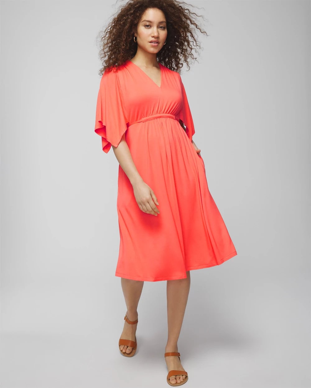 Soma / Flutter Sleeve Short Bra Dress VIVID CORAL