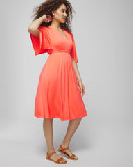 Soma / Flutter Sleeve Short Bra Dress VIVID CORAL