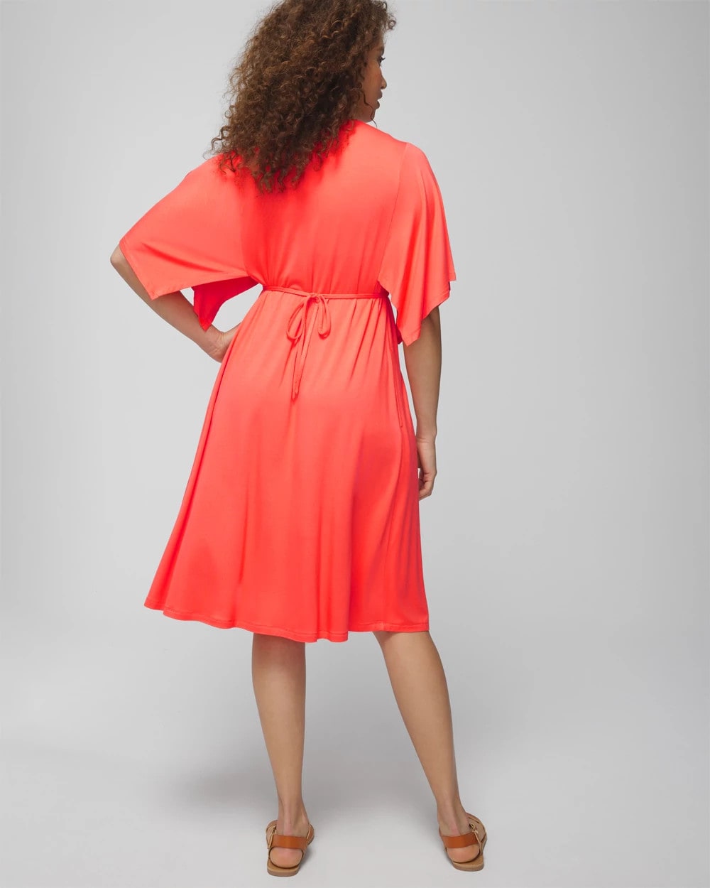 Soma / Flutter Sleeve Short Bra Dress VIVID CORAL